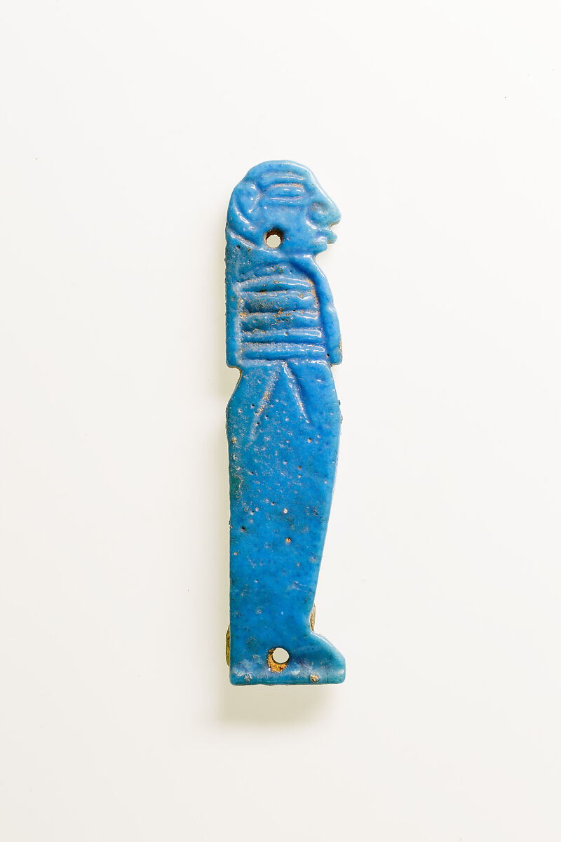 Son of Horus (Imsety) from Bead Net, Blue faience 