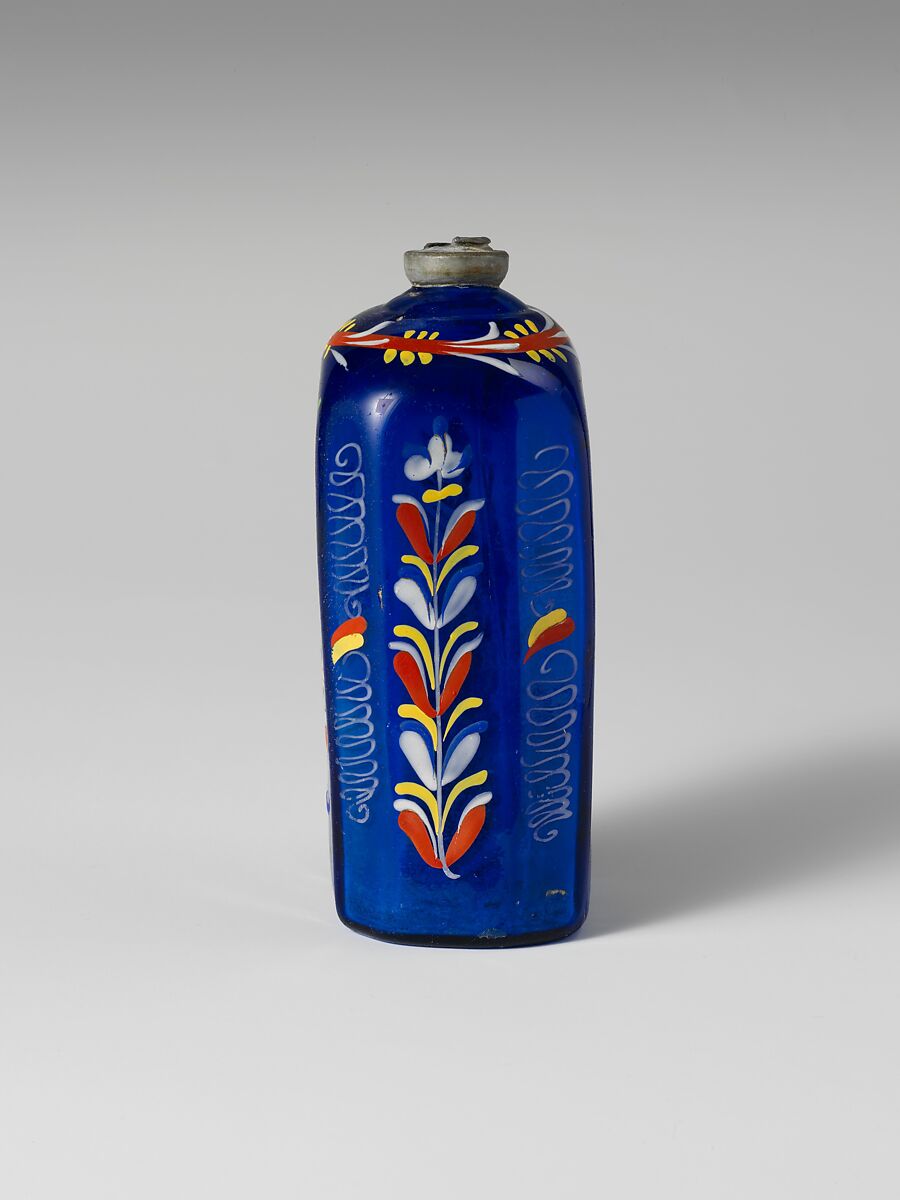 Bottle, Non-lead glass with enamel decoration