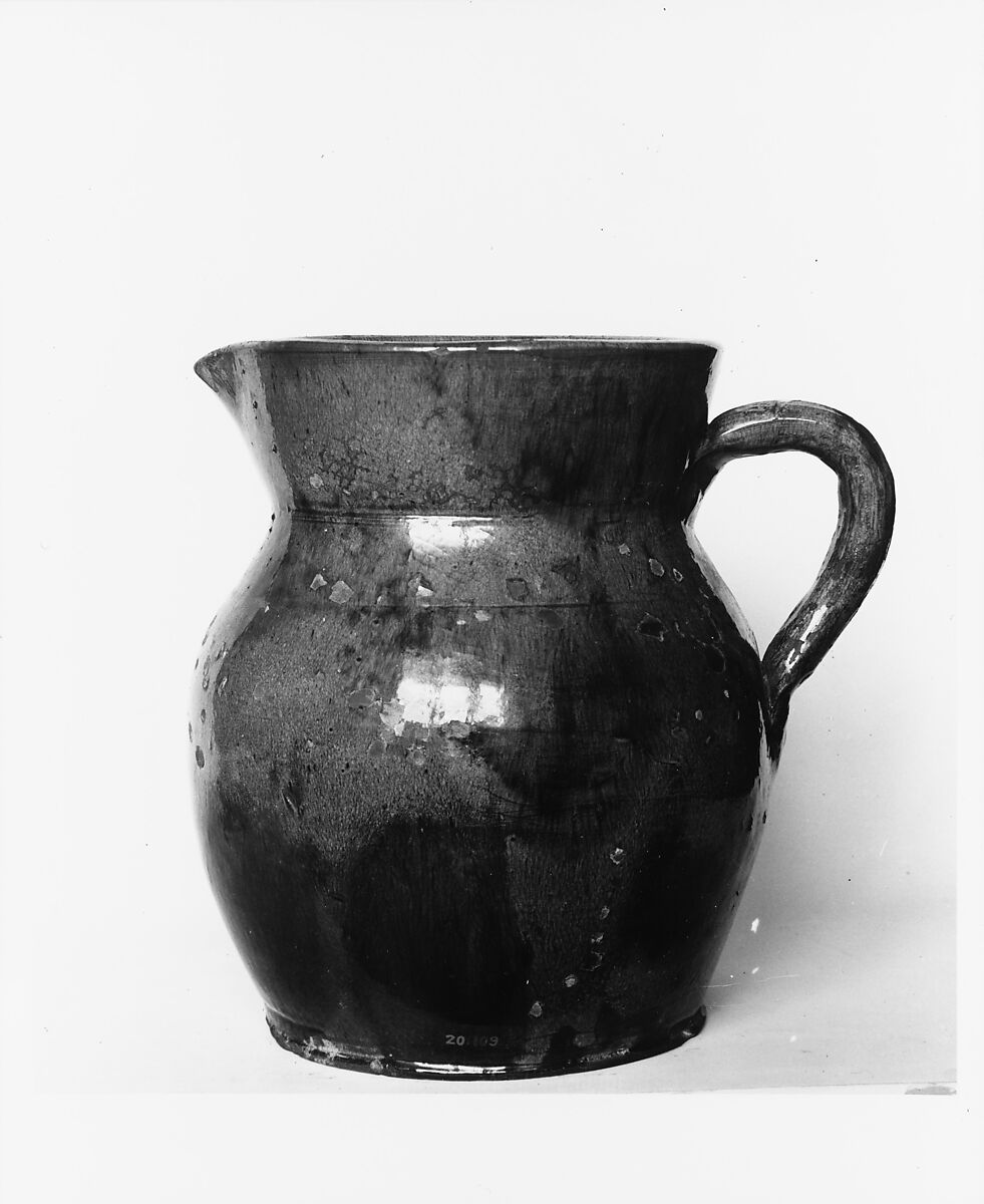 Pitcher, Earthenware; Redware, American