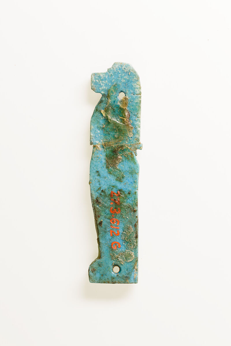 Son of Horus (Hapy) from Bead Net, Blue faience