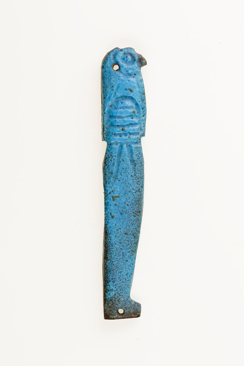 Son of Horus (Qebehsenuf) from Bead Net, Faience 