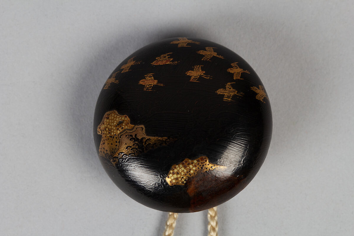 Case (Inrō) with Design of Flowering Hagi, Chrysanthemum and Autumn Grasses, Lacquer, roiro, gold hiramakie, takamakie, kirigane, gold foil, aogai; Interior: nashiji and fundame, Japan