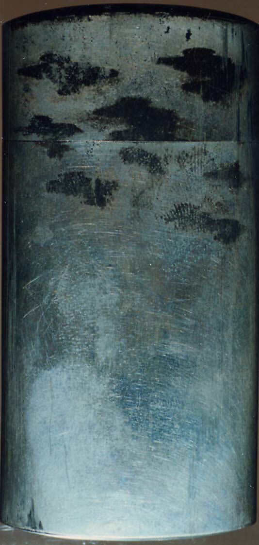 Case (Inrō) with Design of Hibiscus and Autumn Flowers beneath Clouds, Metal, shakudo, silver, gold metals, openwork, applied, relief; Interior: silver metal, Japan