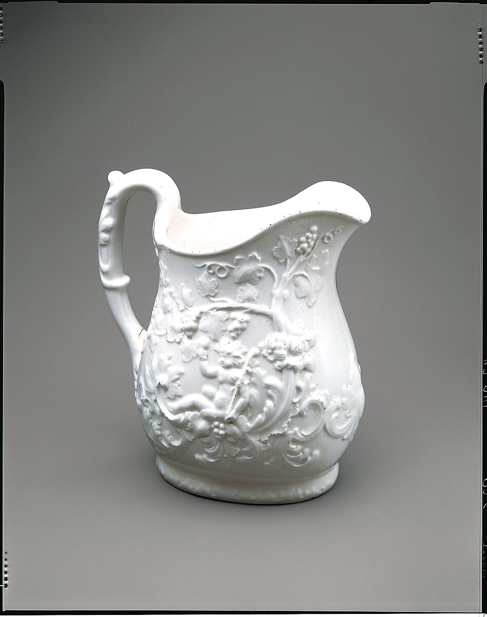 Pitcher, William Boch and Brothers (before 1844–ca. 1861), Porcelain, American 