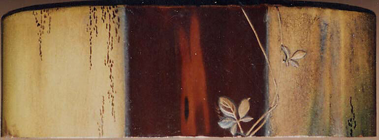 Case (Inrō) with Design of Tortoise Swimming above Water Weeds (obverse);  Bamboo stems, Vines (reverse), Lacquer wood, roiro, imitated bamboo, gold, silver and coloured hiramakie, kirigane; Interior: nashiji and fundame, Japan