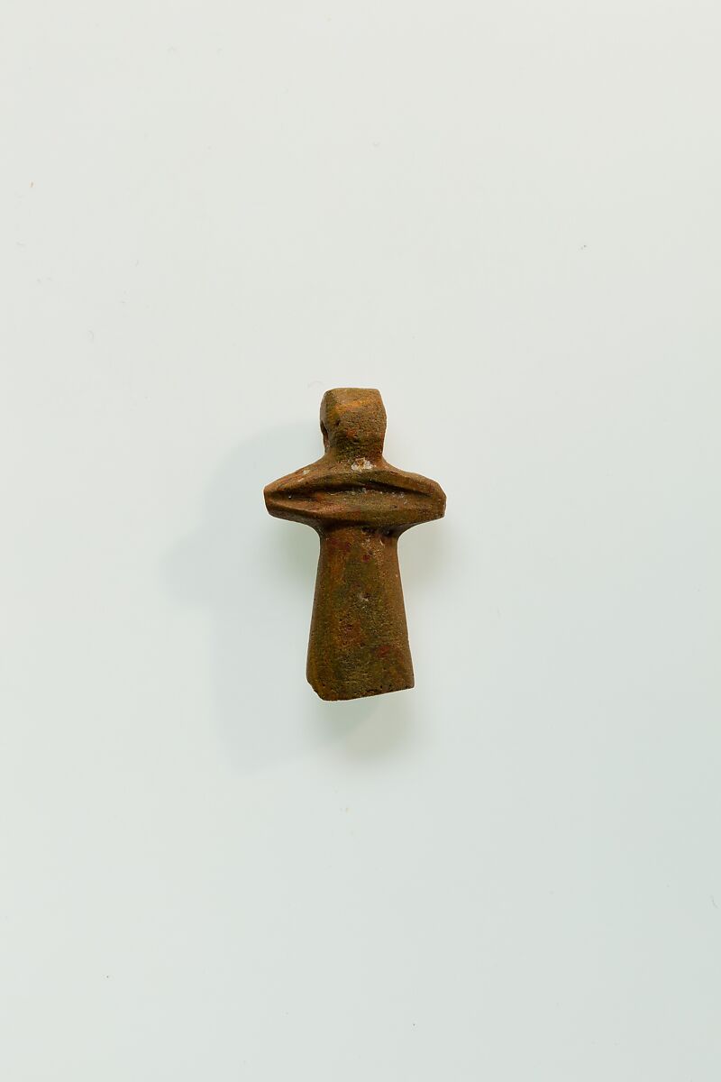 Djed Pillar Amulet, reddish green glass 