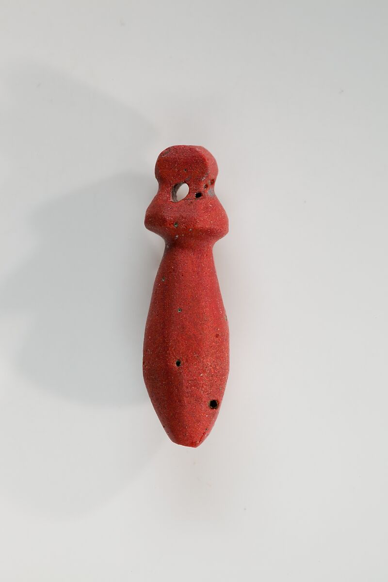Papyrus scepter (wadj) amulet, Red glass 