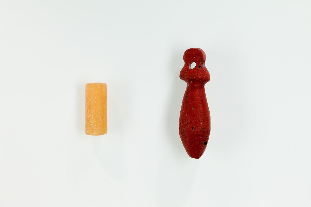 Papyrus scepter (wadj) amulet, Red glass
