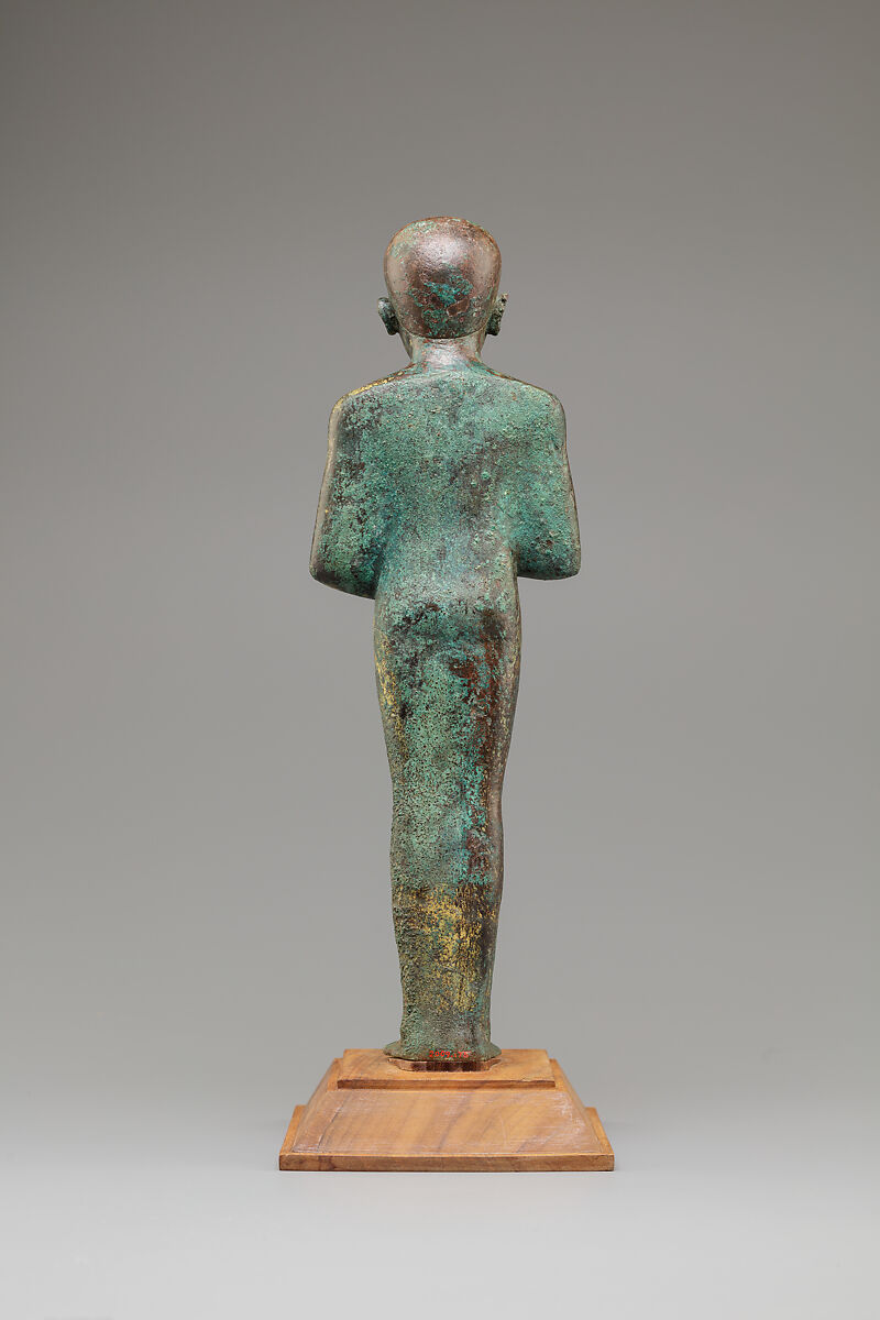 Statue of the God Ptah, Bronze, gold leaf, glass