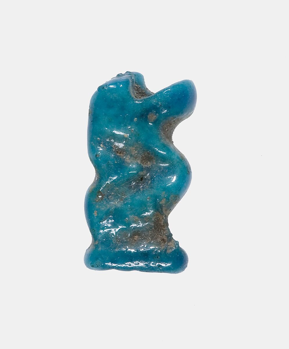 Baboon Amulet, Faience 