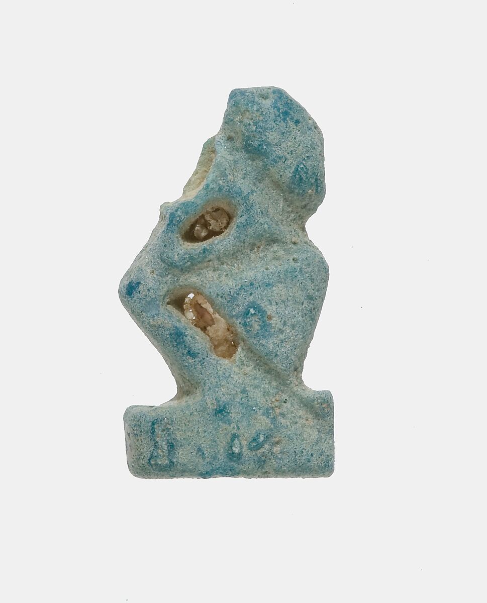 Baboon (?) Amulet, Faience 