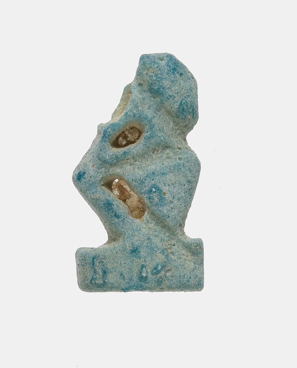 Baboon (?) Amulet, Faience
