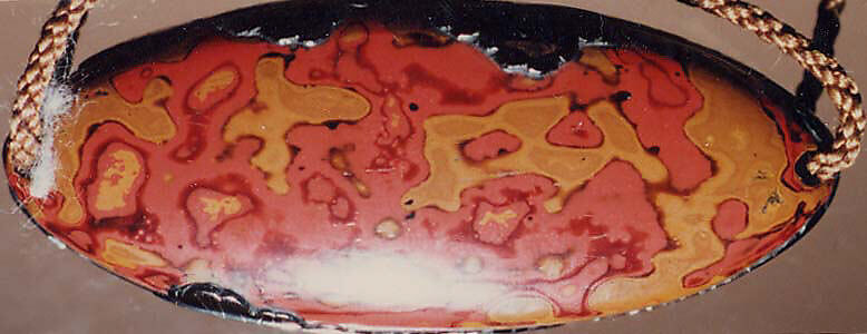 Case (Inrō) with Design of Praying Mantis beside Broken Wheel Overgrown with Vines, Lacquer, wakasa nuri, yellow, red marbled ground, black, grey and brown lacquer; Interior: roiro, Japan