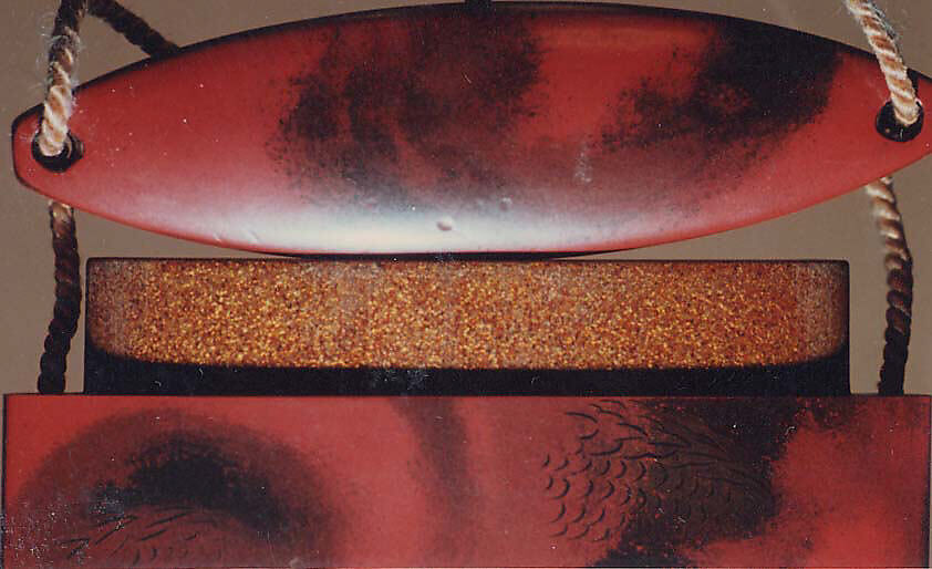 Case (Inrō) with Design of Dragon among Swirling Clouds, Hogen Eisen, Lacquer, red ground, gold and black togidashi; Interior: nashiji and fundame, Japan