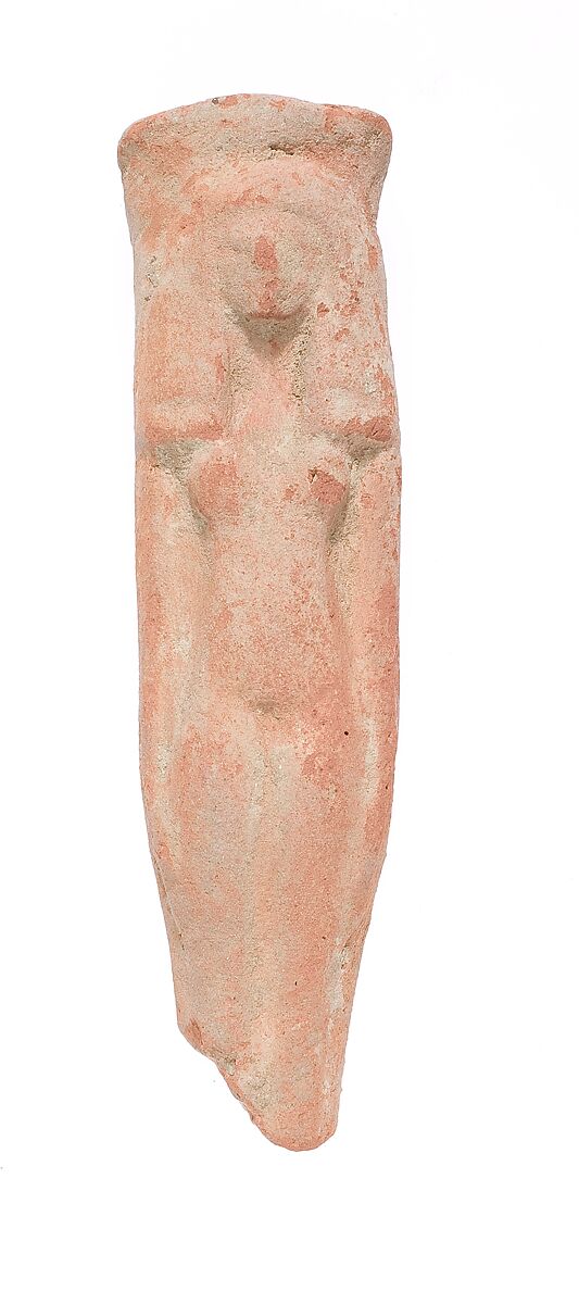 Standing female figurine with missing legs, Pottery 