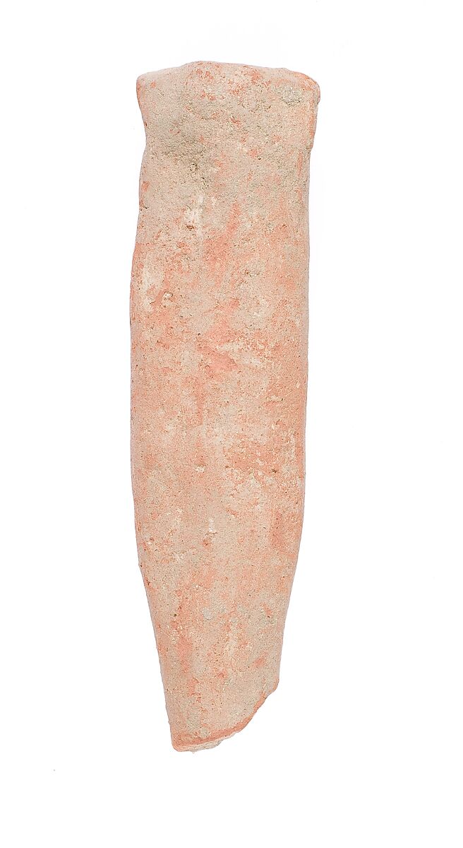 Standing female figurine with missing legs, Pottery