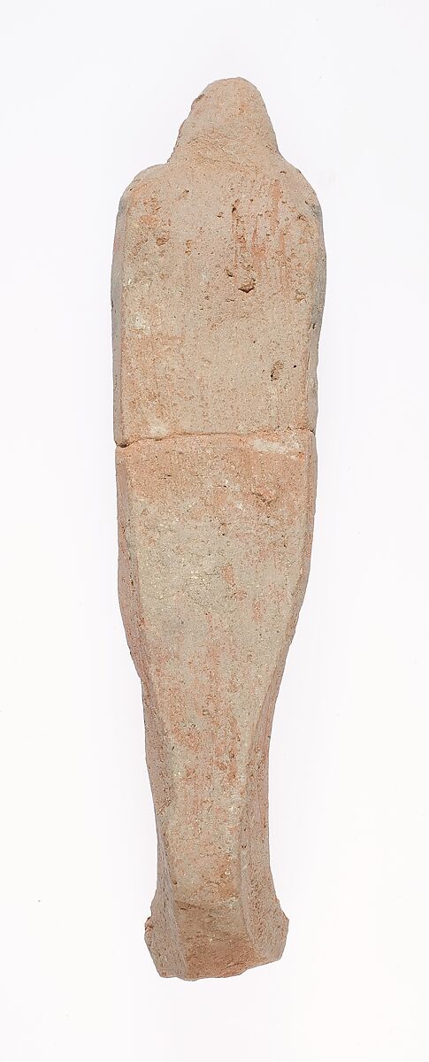 Standing female figurine wearing large headdress and wax cone, Pottery