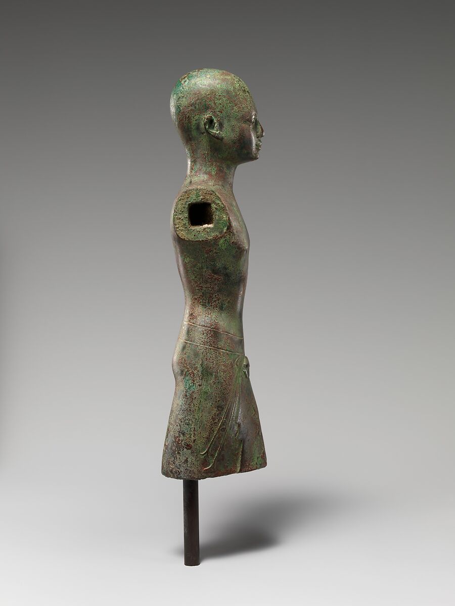 Kushite official, subsequently modified, Leaded bronze, gold leaf