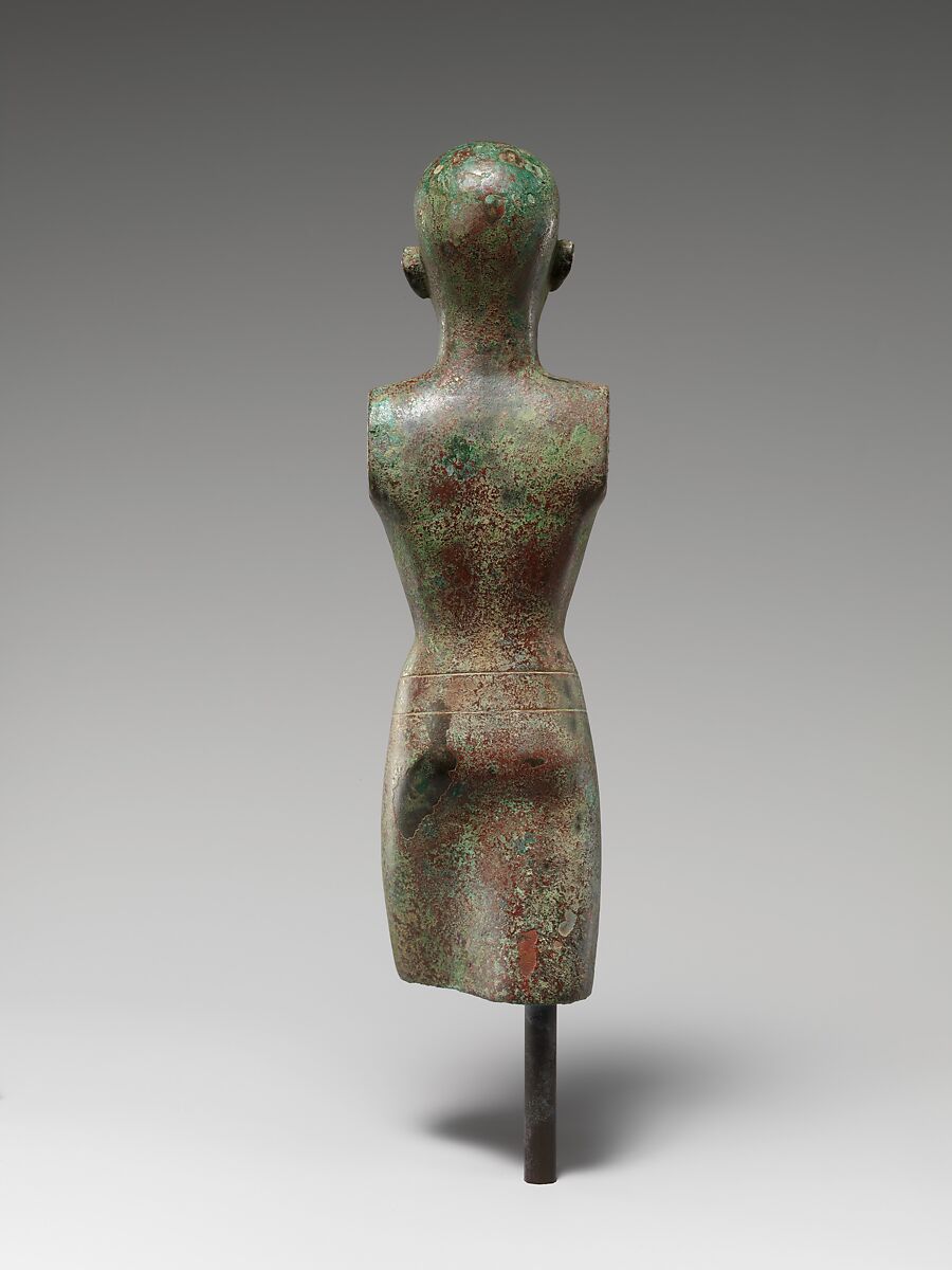 Kushite official, subsequently modified, Leaded bronze, gold leaf