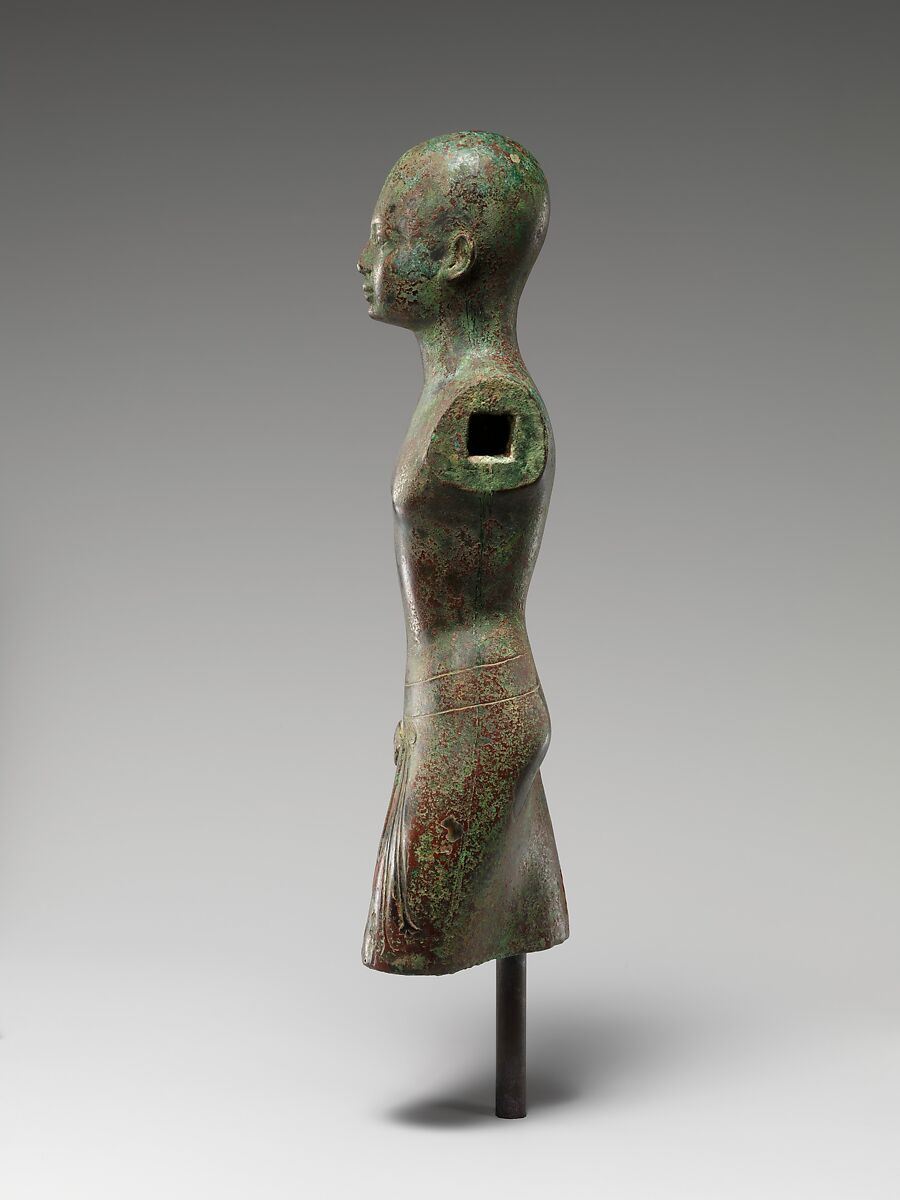 Kushite official, subsequently modified, Leaded bronze, gold leaf