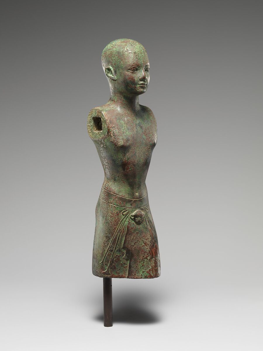 Kushite official, subsequently modified, Leaded bronze, gold leaf