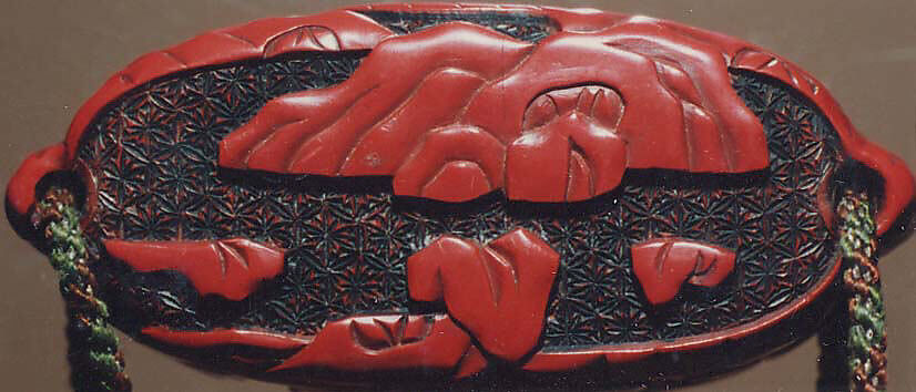 Case (Inrō) with Design of Large Flowering Peony, Carved red lacquer, Japan