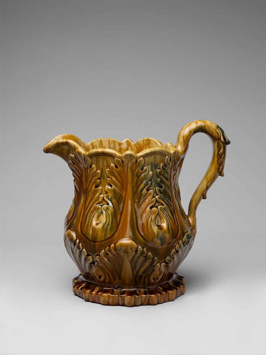 Pitcher, Probably Woodward and Blakely Company (1848–57), Earthenware, American 