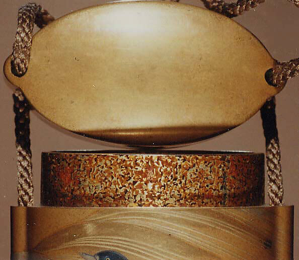 Case (Inrō) with Design of Three Geese Swimming and Diving on Waves, Lacquer, fundame, black, silver, gold hiramakie, takamakie; Interior: nashiji, fundame and hirame, Japan
