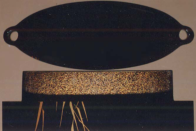 Case (Inrō) with Design of Kingfisher on Reed Stalk above Waves (obverse) Insects on Water Surface (reverse), Lacquer, roiro, gold, silver and coloured togidashi, nashiji; Interior: nashiji and fundame, Japan