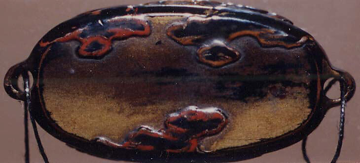 Case (Inrō) with Design of Chinese Sages Playing Musical Instruments on a Verandah, Lacquer, roiro, rubbed fundame, brown and black hiramakie, tortoiseshell, aogai; Interior: nashiji and fundame, Japan