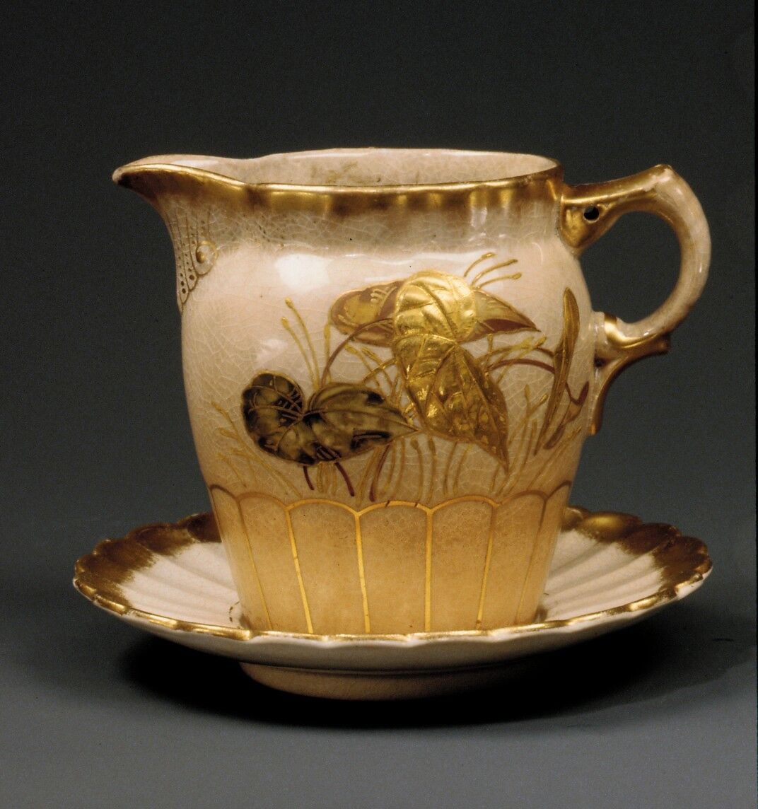 Pitcher, New England Pottery Company (1876–1914), Earthenware, American 