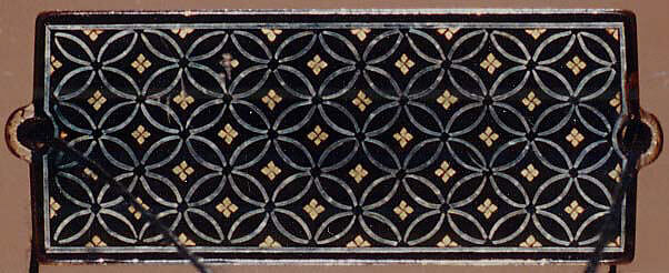 Case (Inrō) with Design of Flowering Chrysanthemums with Brocade Borders, Lacquer, roiro, nashiji, hirame, aogai, gold foil inlay; Interior: fundame, Japan