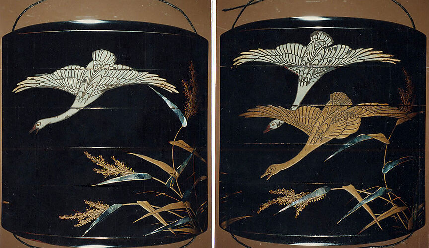 Case (Inrō) with Design of Geese and Reeds