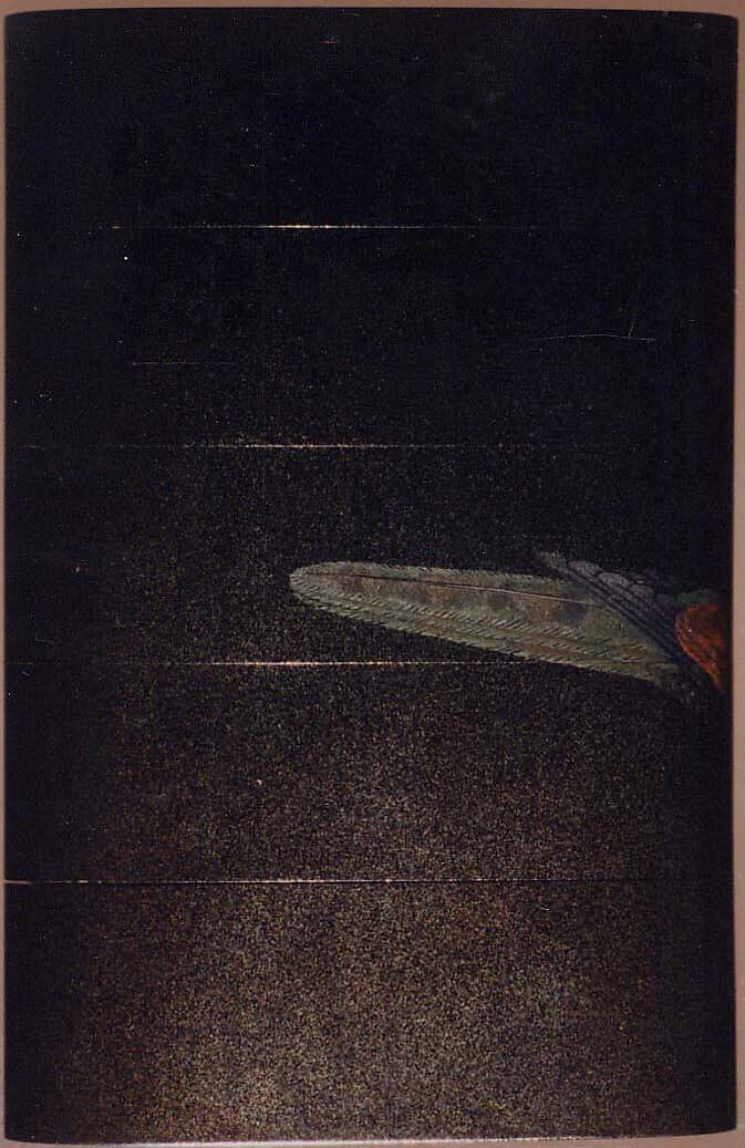 Case (Inrō) with Design of Peacock on Rock with Peonies, Lacquer, roiro, horn, ivory and cloisonne inlay, Inro: nashiji, togidashi; Interior: gyobu nashiji and fundame, Japan