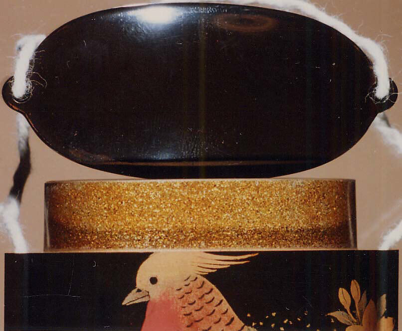 Case (Inrō) with Design of Pheasant on Rocks beside Flowering Azalea, Lacquer, roiro, nashiji, gold and coloured togidashi; Interior: nashiji and fundame, Japan