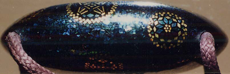 Case (Inrō) with Design of Perched Hawk in Pine Tree (obverse); Small Bird in Flight (reverse), Lacquer, aogai kirigane, roiro, nashiji, gold and coloured togidashi, kirigane; Interior: nashiji and fundame, Japan