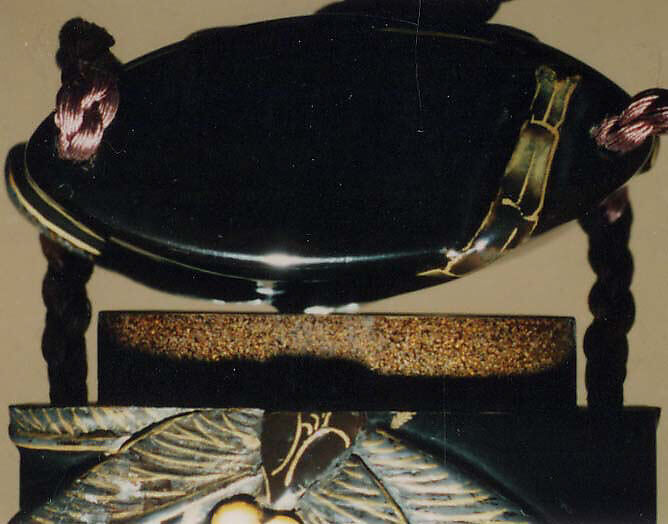 Case (Inrō) with Design of Dragonflies, Lacquer, roiro, gold and black hiramakie, ceramic, raden inlay; Interior: nashiji and fundame, Japan