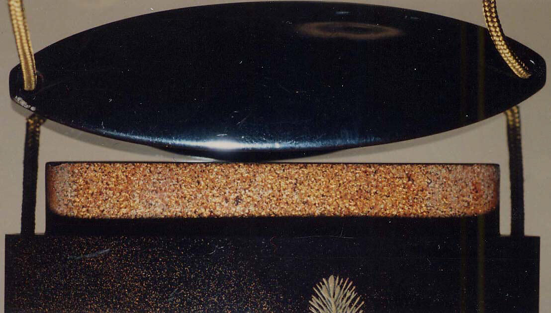 Case (Inrō) with Design of Pine Branches, Lacquer, roiro, nashij, gold and silver hiramakie, togidashi; Interior: nashiji and fundame, Japan