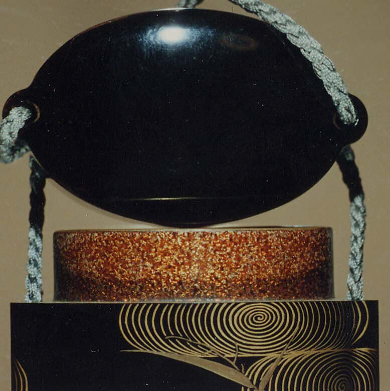 Case (Inrō) with Design of Goldfish and Reed with Wave Pattern, Lacquer, roiro, red and gold hiramakie; Interior: nashiji and fundame, Japan