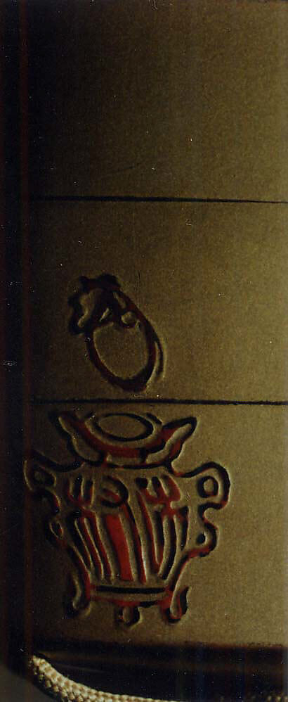 Case (Inrō) with Design of Kinkō Riding a Carp and Holding a Long Scroll, Lacquer, fundame, gold and red hiramakie, stained ivory, raden, metal inlay; Interior: roiro and fundame, Japan