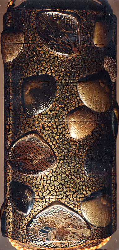Case (Inrō) with Design of Shells, Tōyō (Japanese, active second half of the 18th century), Lacquer, roiro, gyobu, gold, black, silver and brown hiramakie, takamakie; Interior: nashiji and fundame, Japan