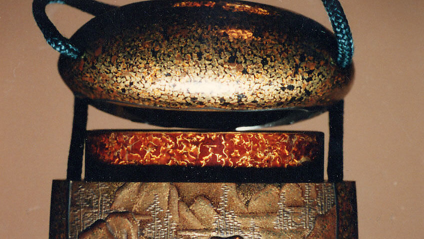 Case (Inrō) with Design of Chinese-Style Landscape, Lacquer, kinji, gold, silver, black and brown hiramakie, nashiji, togidashi; Interior: gyobu nashiji and fundame, Japan