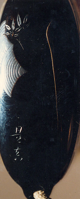 Inrō with Scattered Musical Instruments, Theatrical Implements, and Flowers, Shibata Zeshin (Japanese, 1807–1891), Four cases; lacquered wood with gold, silver hiramaki-e, mother-of-pearl inlay, and cut-out gold foil application on black ground
Netsuke: bucket with grasses and flowers; lacquer with gold hiramaki-e
Ojime: flowers; lacquer bead, Japan