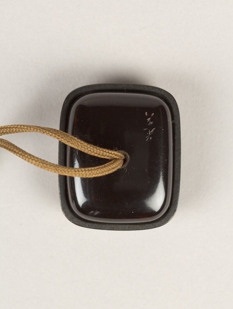 Inrō with Scattered Musical Instruments, Theatrical Implements, and Flowers, Shibata Zeshin (Japanese, 1807–1891), Four cases; lacquered wood with gold, silver hiramaki-e, mother-of-pearl inlay, and cut-out gold foil application on black ground
Netsuke: bucket with grasses and flowers; lacquer with gold hiramaki-e
Ojime: flowers; lacquer bead, Japan