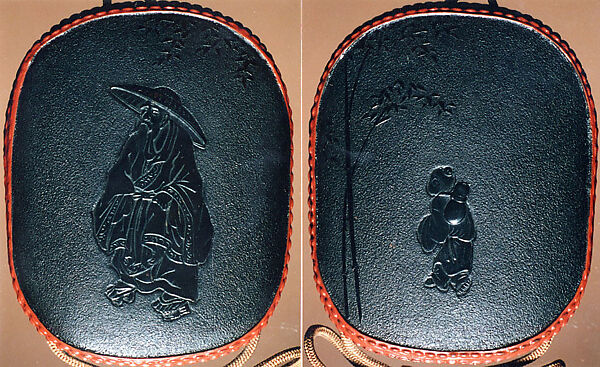 Case (Inrō) with Design of Chinese Sage (obverse); Attendant (Karako) Standing beside Bamboo (reverse)