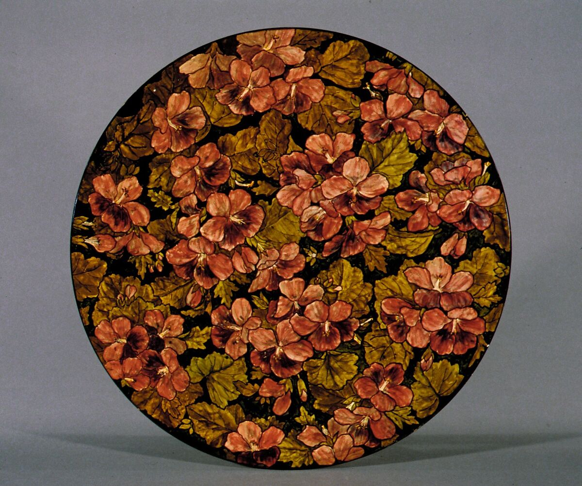 Plaque, John Bennett (1840–1907), Painted and glazed earthenware, American