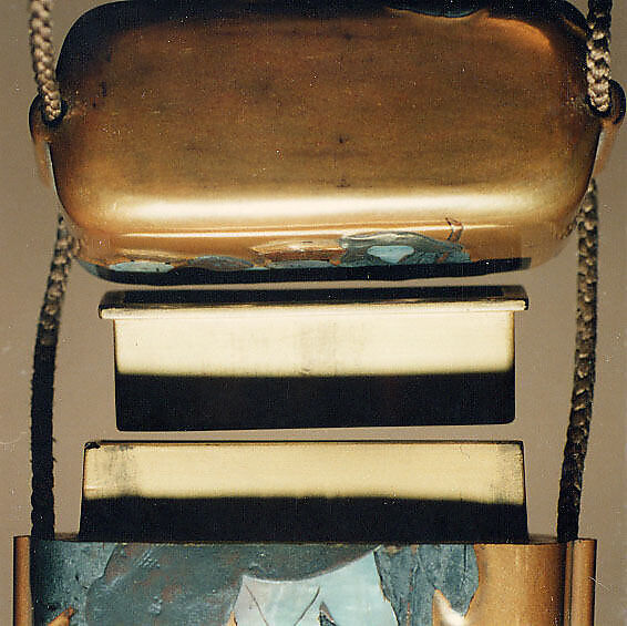 Case (Inrō) with Design of Seven Sages of the Bamboo Grove, Lacquer, fundame, raden, pewter inlay; Interior: fundame, tray, Japan