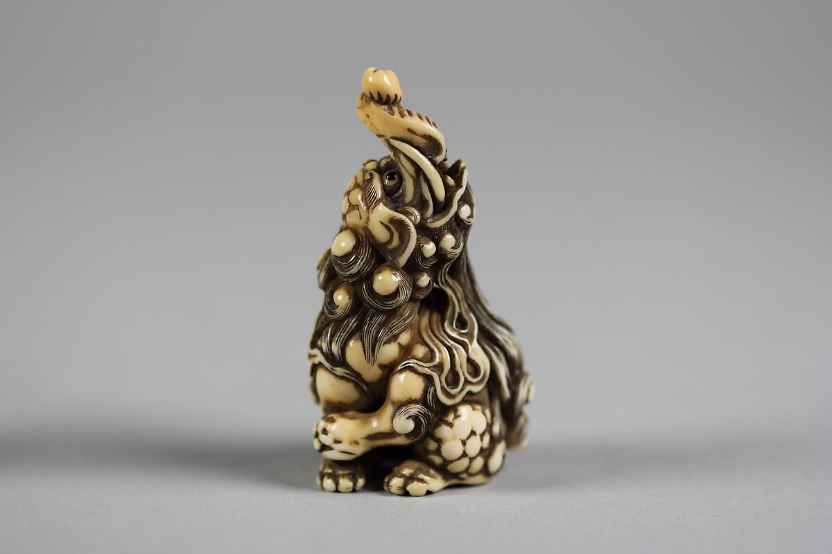 Seated Baku (Mythical Creature Devouring Nightmares), Ivory, Japan