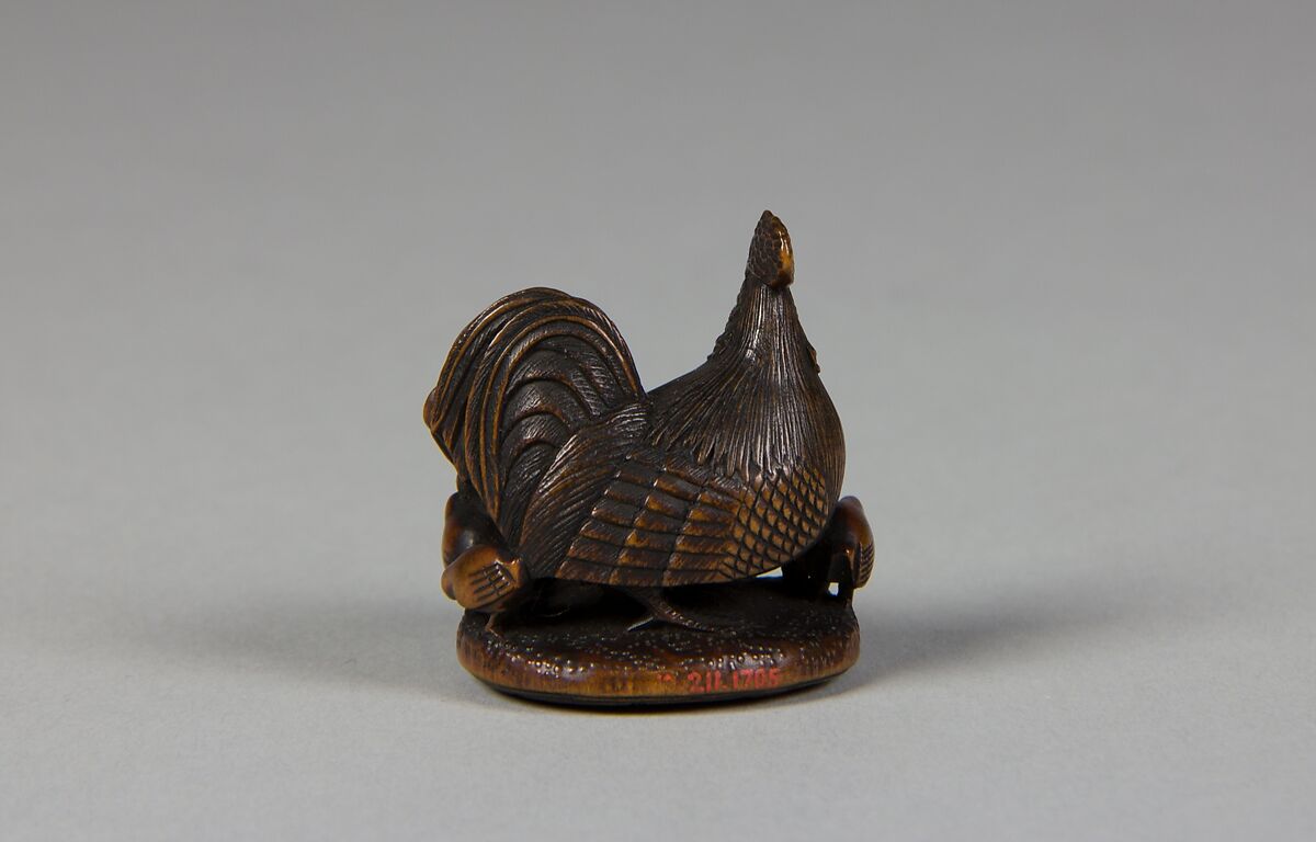 Netsuke of Chickens, Wood, Japan