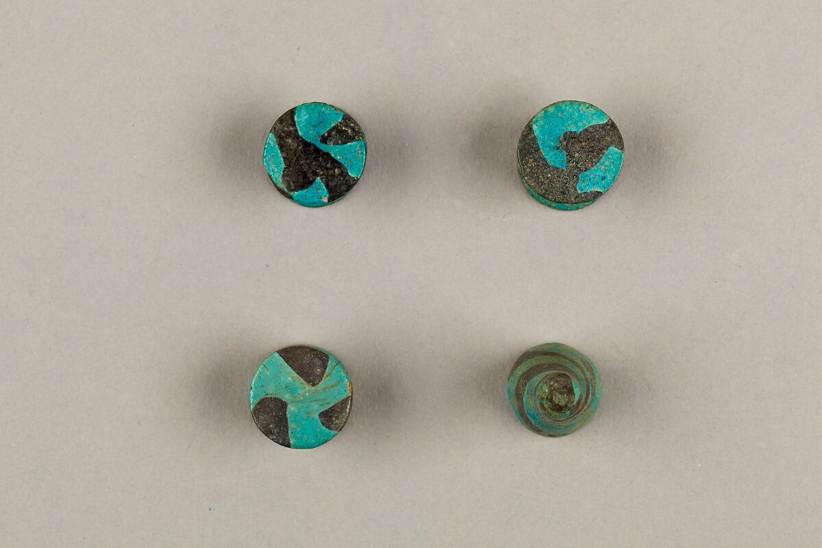 Eight Conical Gaming Pieces, Faience